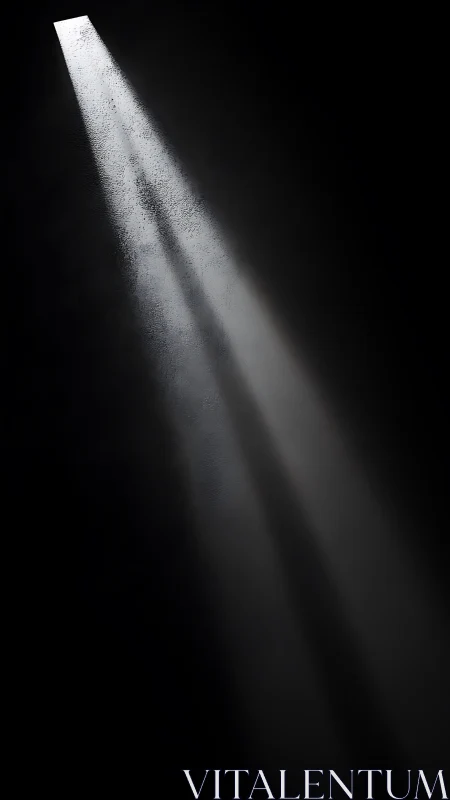 Single beam of light slices through deep cinematic darkness