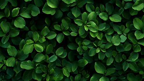 Dense arrangement of green foliage with overlapping leaves.