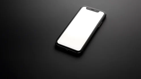 Sleek Black Smartphone Displaying Blank Screen with Modern Design