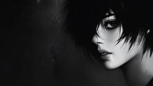 Moody monochrome portrait reveals a mysterious, watchful gaze