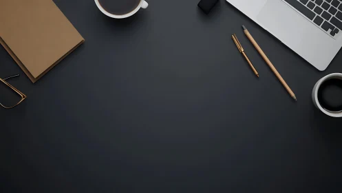 Calm workspace scene welcomes focused writing and quiet coffee