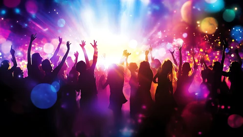 Color soaked dance floor where night turns electric.