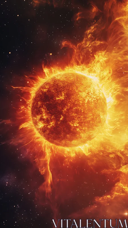 Solar inferno pirouettes through velvet space in blazing arcs