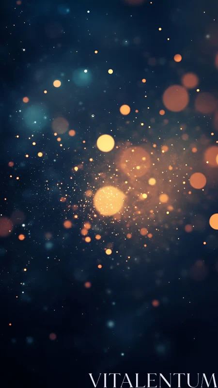 Defocused circular light particles float on a dark gradient field