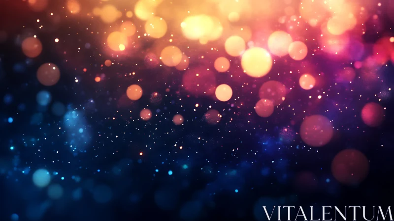 Defocused multicolor bokeh field with warm gradient light spread