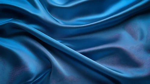 Shimmering blue satin folds create a flowing abstract surface.