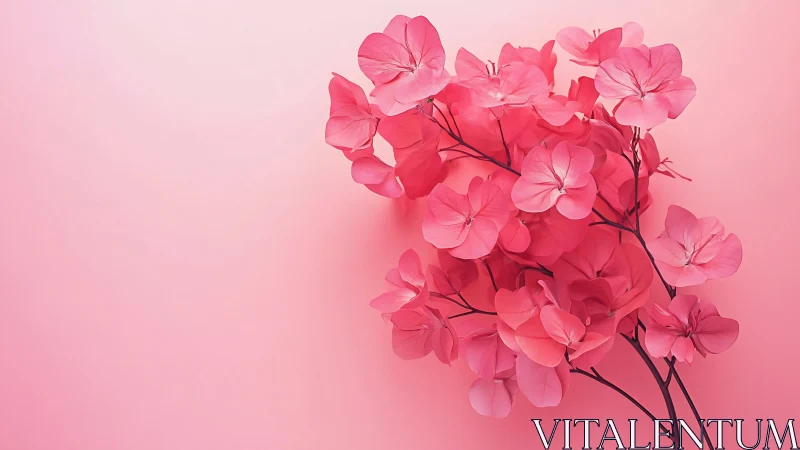 Luminescent Pink Floral Cluster With Delicate Petal Structure.