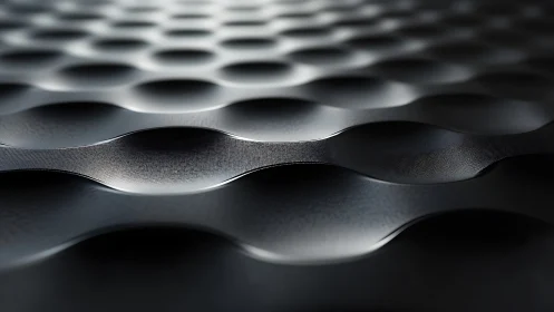 Metallic wave grid surface with shallow depth reflections.