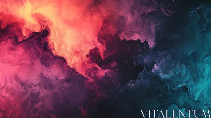 Abstract digital composition shows multicolor fluid diffusion