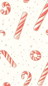 Delightful Candy Canes and Sweets Dance Across Cream