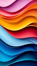 Velvet wave ribbons in sunrise-to-ocean color cascade.