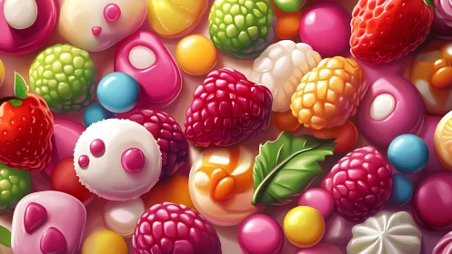 Vibrant 3D Berry and Candy Paradise