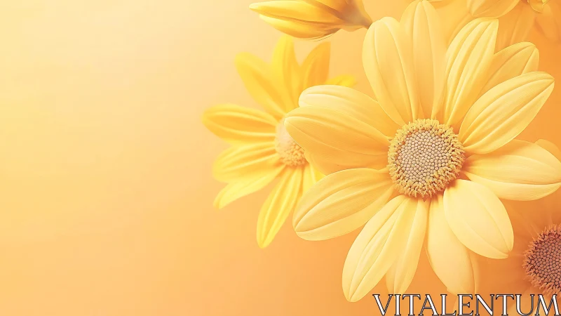 Radiant Daisies Glowing in Golden Sunshine.