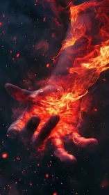 Inferno Engulfs Palm: Dynamite Heat Erupts From Mortal Fingertips