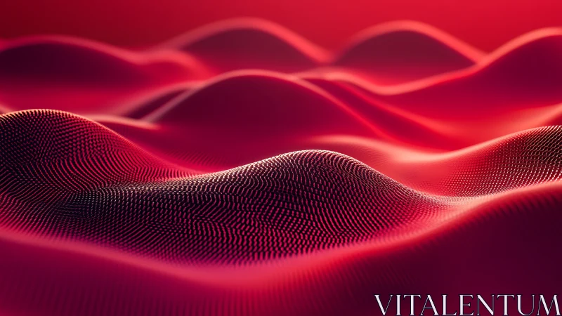 Parametric red wavefield with luminous voxel microstructure.