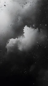 Gentle monochrome nebula drifts through a soft starry night