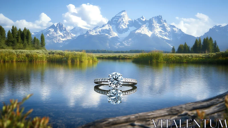 Mountain-lake diamond ring glows like captured glacier light.