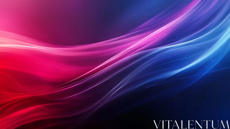 Curved light trails form layered red to blue gradient bands