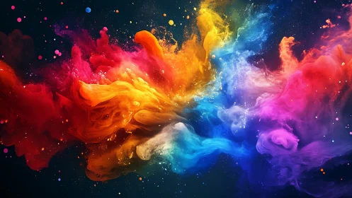 Digital painting spectrum cloud with dynamic chromatic plumes.