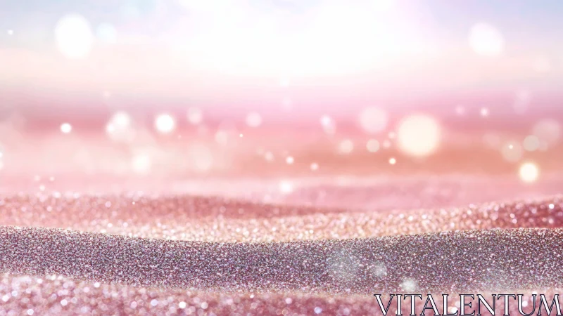 Glittering pink surface forms soft waves under bright light