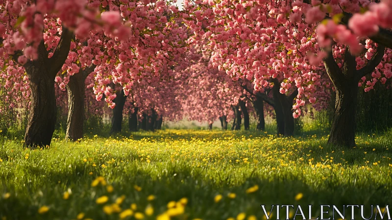 Petal tunnels unfurl while sunlight scatters coins of gold