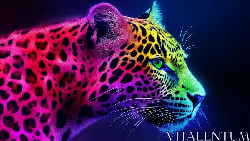 Neon Leopard Spirit: Wild Beauty in Electric Colors.