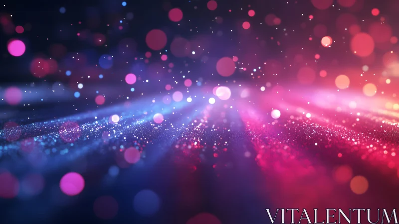Vibrant abstract bokeh lights in blue and pink digital art style.