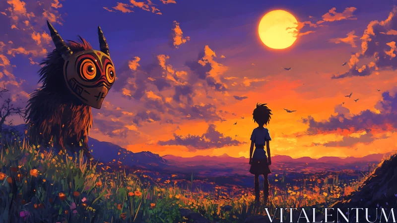 Sunset field convergence of masked beast and lone observer.