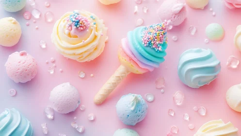 Confectionery Dreams: Pastel Swirls and Sugar-Dusted Wonder.