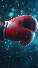 Frost-Kissed Boxing Glove in Winter.