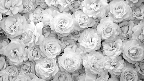 Monochromatic Rose Densely Layered Floral Composition Study