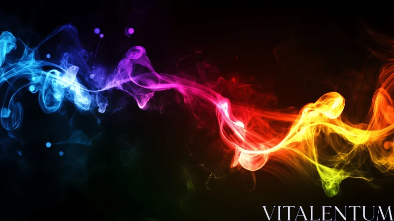 Neon smoke waves stream across a dark cosmic backdrop.