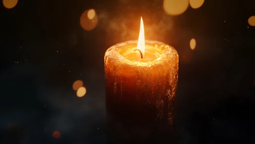 Glowing Candlelight with Bokeh Backdrop.