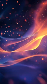 Abstract Energy Flow: Luminous Waves Against Dark Space.