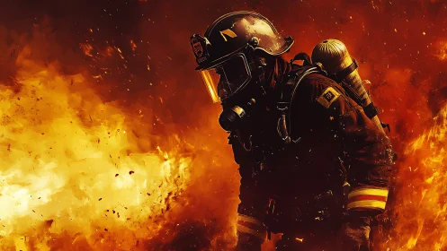 Firefighters Battling Massive Inferno Amid Explosive Flames.