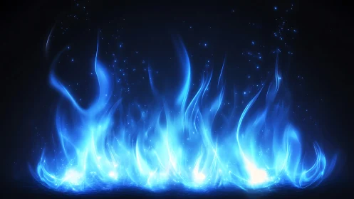Electric Blue Flames Dance Across a Cosmic Void