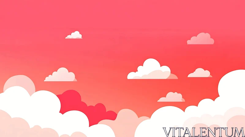 Cottony clouds drift lazily across a candy sunrise sky