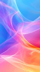 Iridescent gradient waves form translucent flowing light ribbons