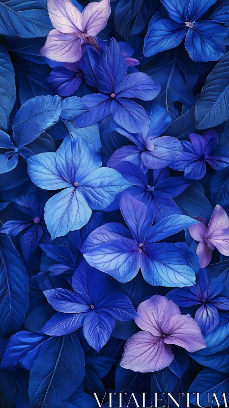 Stratified Hydrangea Bloom Configuration with Chromatic Gradient Modulation.