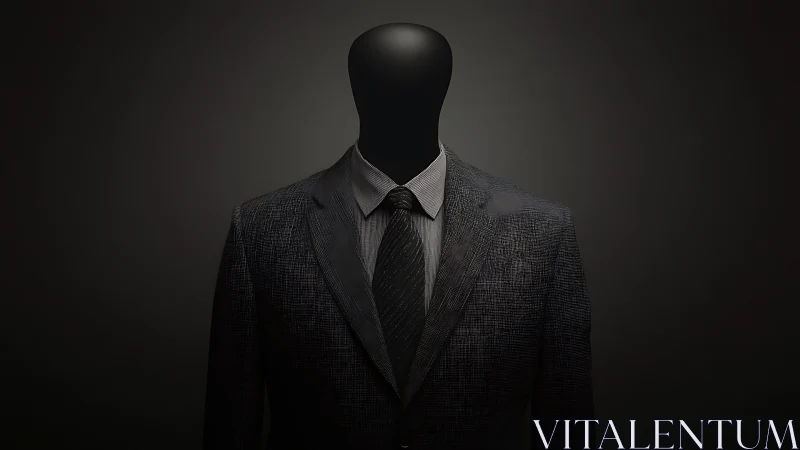 Faceless silhouette sharpens its authority in tailored charcoal