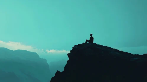 Quiet ridge daydreams under a wide, turquoise sky.