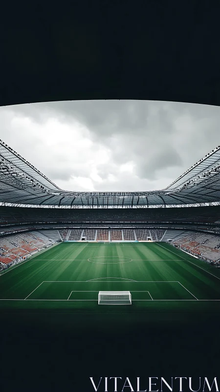 Quiet football stadium waiting for its next thunderous roar.