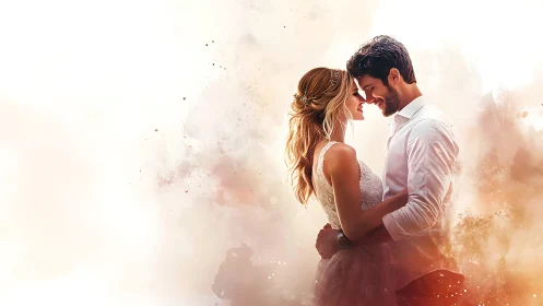 Two Hearts Lost in Golden Moments of Love.