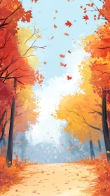 Autumn Avenue Perspective: Compositional Analysis of Canopy Depth and Chromatic Layering