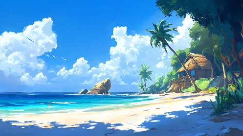 Tropical Haven: Where Crystalline Waters Meet Wooden Dreams.