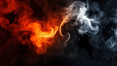 Fire and Ice Convergence: Luminous Elemental Collision.