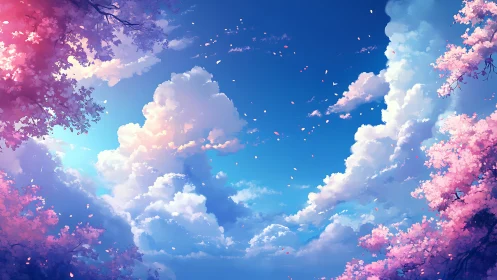 Soft cherry sky where drifting clouds meet quiet dreams.