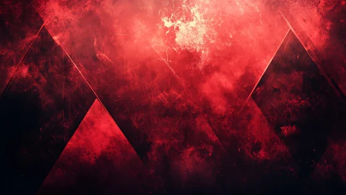 Abstract red geometric background with grunge textured style.