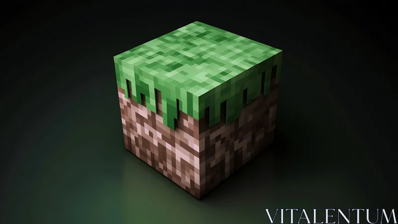 Minecraft Terrain Block: Isometric Voxel Composition.