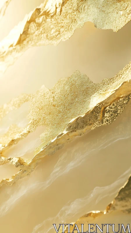 Gold leaf strata over translucent marble in macro abstraction.